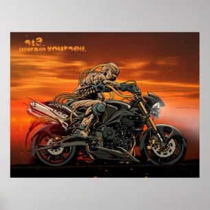 Triumph-Motorrad-Dreiergruppen-Druck 26x20 '' Poster