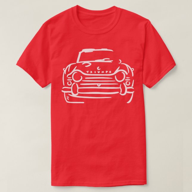 Triumph TR250 White British Car Lover T-Shirt (Design vorne)