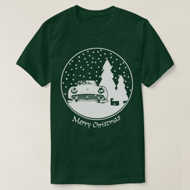 Triumph TR3 1950er britischer Klassiker Weihnachts T-Shirt (Design vorne)