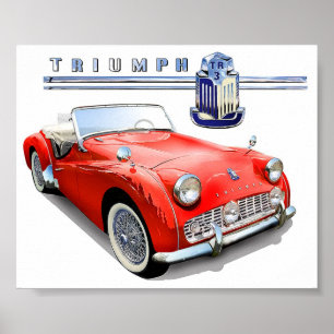 Triumph TR3 Gemälde Poster
