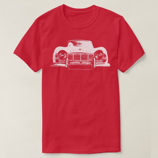 Triumph TR4 Britischer Klassikwagen weiß Long Slee T-Shirt (Design vorne)