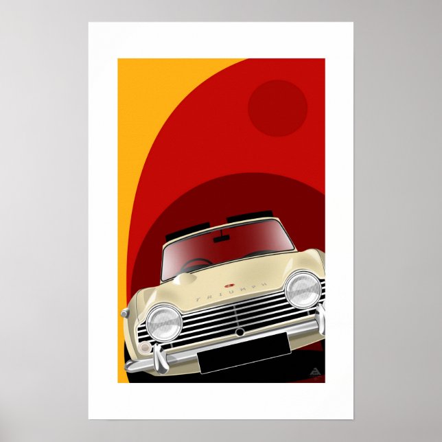 Triumph TR4A Poster Illustration (Vorne)