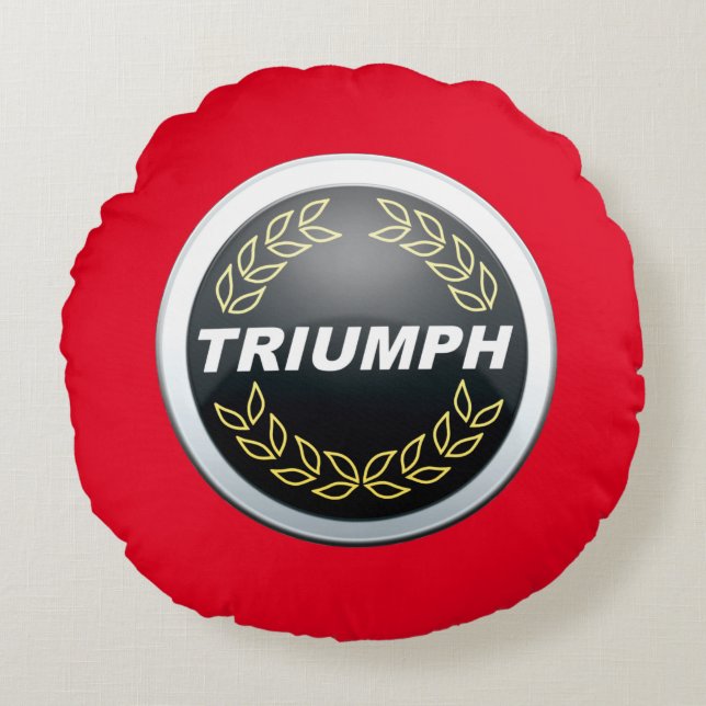 Triumph TR7 Abzeichen Design Rundes Kissen (Vorderseite)