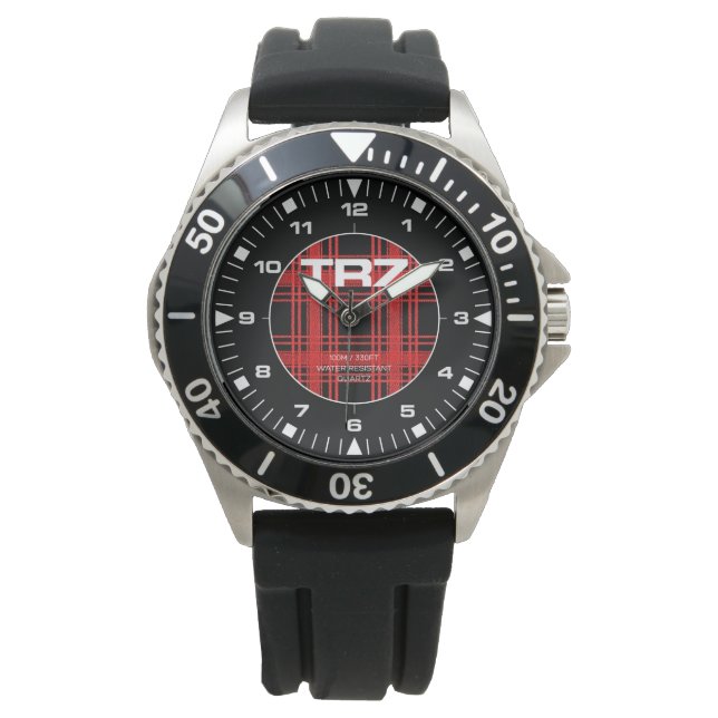 Triumph TR7 - Details zum Roten Tartan - Taucherbe Armbanduhr (Vorderseite)