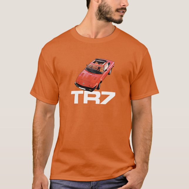 Triumph TR7 Rot mit Weiß T-Shirt (Vorderseite)
