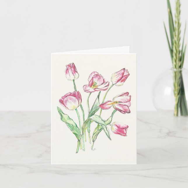 Triumph Tulips Design auf Grußkarten Karte (Vorderseite)