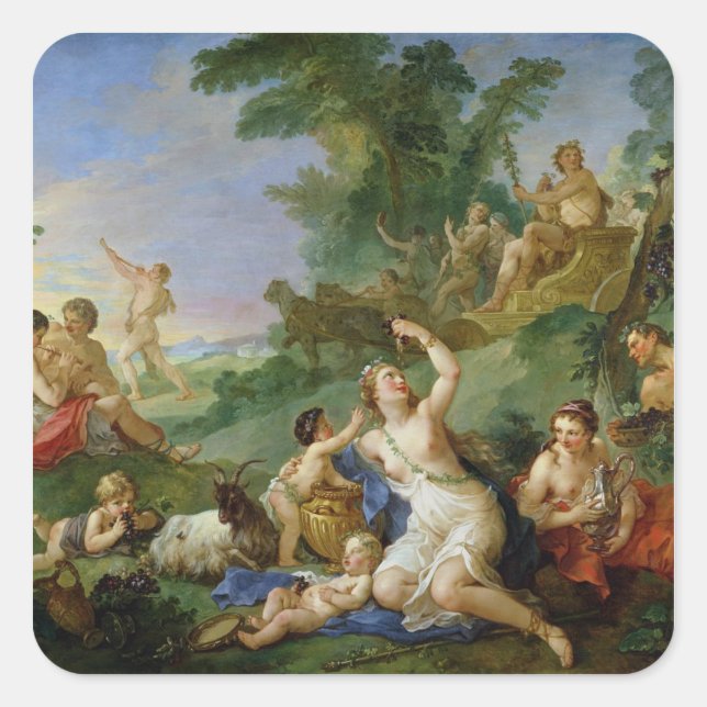 Triumph von Bacchus Quadratischer Aufkleber (Vorderseite)