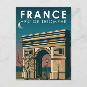 Triumphbogen Frankreich Retro Reise Kunst Vintage Postkarte