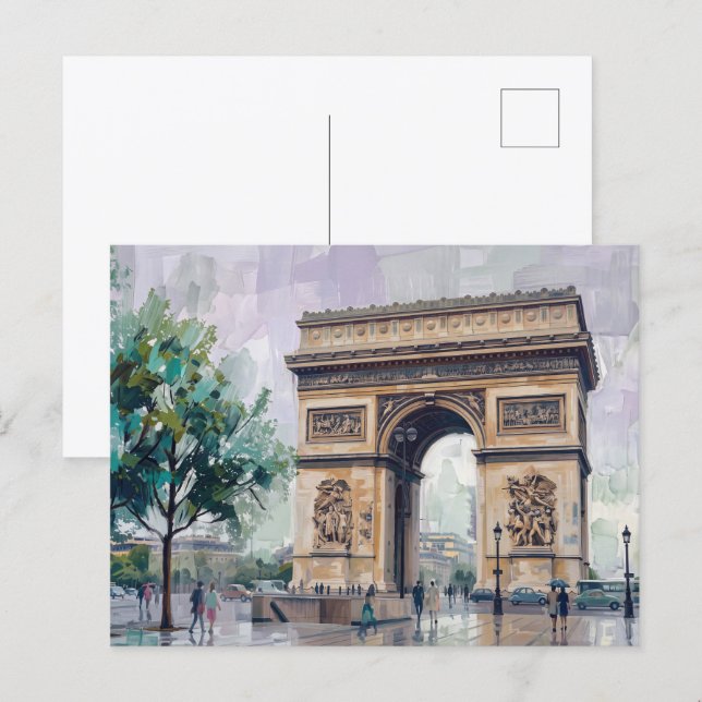Triumphbogen, Paris, Frankreich Postkarte (Vorne/Hinten)