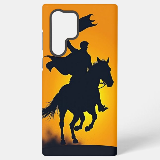 "Triumphe Charge: Eine Silhouette bei Morgendämmer Samsung Galaxy Hülle (Rückseite)