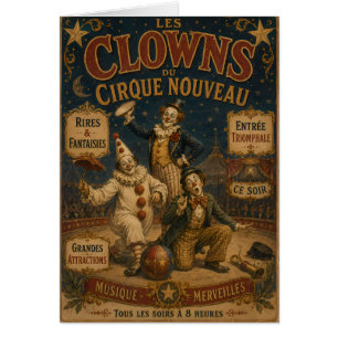 Triumphierende Clowns Vintage-Zirkusposter - Zirku