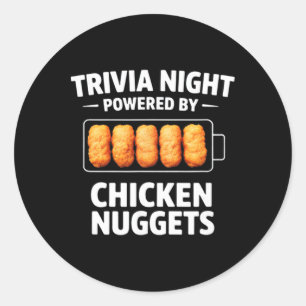Trivia-Abend unterstützt von Chicken Nuggets Runder Aufkleber