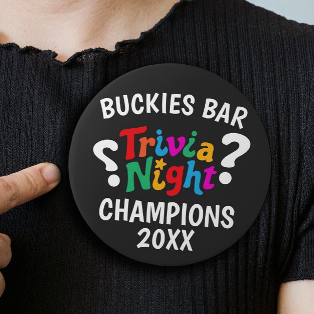 Trivia Night Game Nacht bunte Fun Quiz Award Button (Von Creator hochgeladen)
