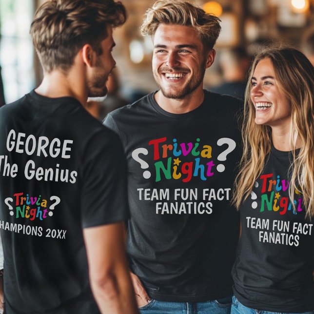 Trivia Night Game Nacht bunte Teambindung T-Shirt (Von Creator hochgeladen)