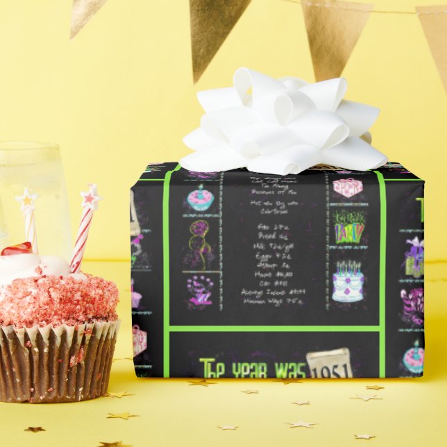 Trivia zum Geburtstag 1951 Geschenkpapier (Geburtstagsparty)