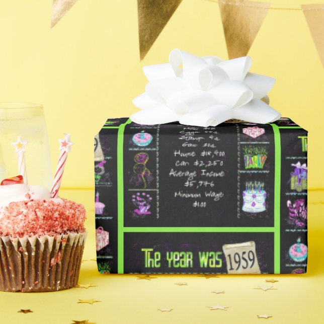 Trivia zum Geburtstag 1959 Geschenkpapier (Geburtstagsparty)