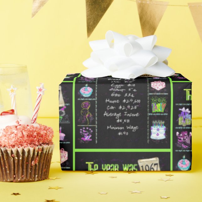 Trivia zum Geburtstag 1967 Geschenkpapier (Geburtstagsparty)