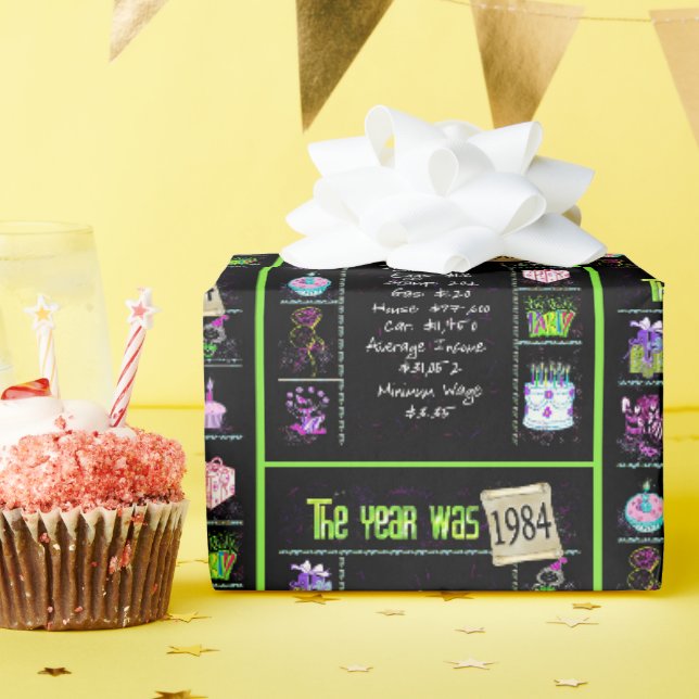 Trivia zum Geburtstag 1984 Geschenkpapier (Geburtstagsparty)