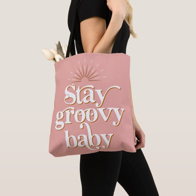 TRIXIE 70's Retro Pink Bleibe Groovy Baby Hippie Tasche (Von Nahem)