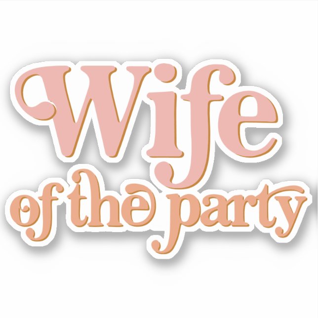 TRIXIE Retro 70er Bachelorette-Ehefrau des Party Aufkleber (Vorderseite)