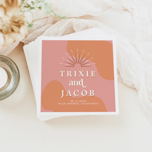 TRIXIE Retro 70er Jahre Groovy Pink und Orange Wed Serviette (Von Creator hochgeladen)