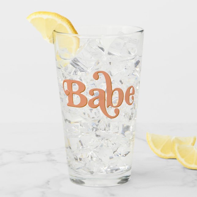 TRIXIE Retro 70's Themed Groovy Babe Bachelorette Glas (Vorderseite Ice)