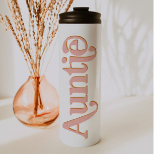 TRIXIE Retro Blush and Orange Auntie Travel Thermosbecher