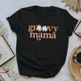 TRIXIE Retro Pink Orange Daisy Groovy Mama T-Shirt