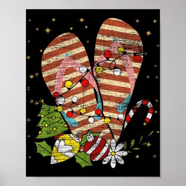 Trocal Xmas Summer Vacation Flip Flops Christmas I Poster (Vorne)