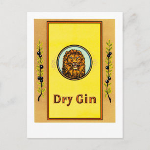 Trocken Gin Löwe Postkarte