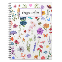 Trockene Aquarell-Blumen mit Vornamen