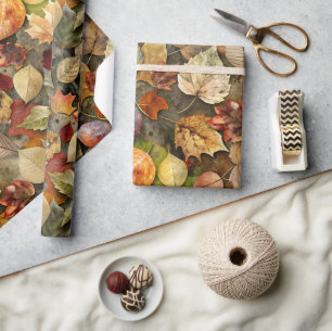 Trockene Herbstblätter 02 Geschenkpapier