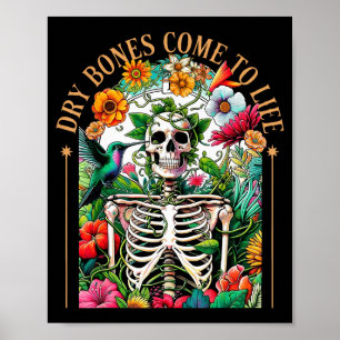 Trockene Knochen werden lebendig Lustiges Skelett Poster