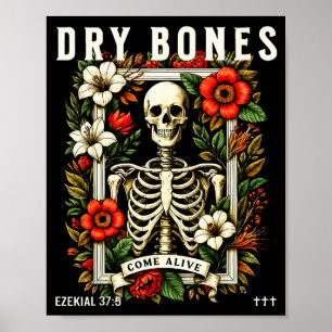 Trockene Knochen werden lebendig Lustiges Skelett Poster