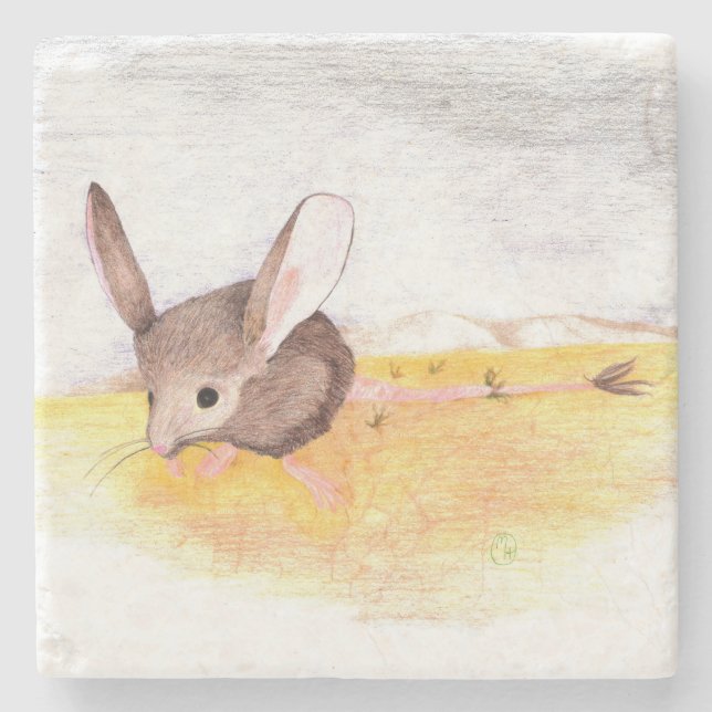 "trockene Maus" Steinuntersetzer (Vorderseite)