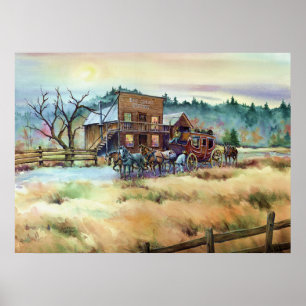 TROCKENE NEBENFLUSS-STATION durch SHARON SHARPE Poster