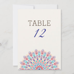 Trockene Pampas-Gras-Mandala-Hochzeitstisch-Nummer Einladung