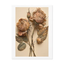Trockene Rose Blumenmuster Postkarte Drucken
