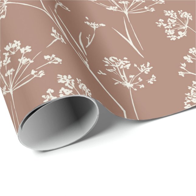 Trockene Wildblume Geschenkpapier (Rolleneckpunkt)