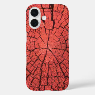 Trockener Baumstamm Querschnitt Rosa-Rotes Holz Fo iPhone 16 Hülle