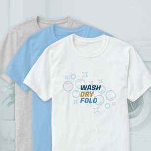 Trockenfalte waschen Wäscheservice Waschsalon T-Shirt