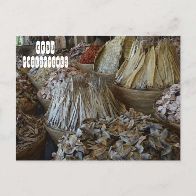 Trockenfisch in Cebu Postkarte (Vorderseite)