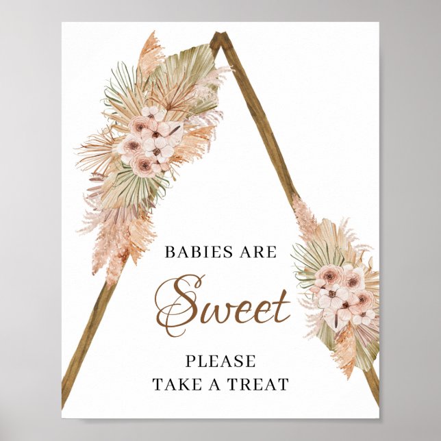 Trockenpalme Blätter Pampas Grass Babies sind süß Poster (Vorne)