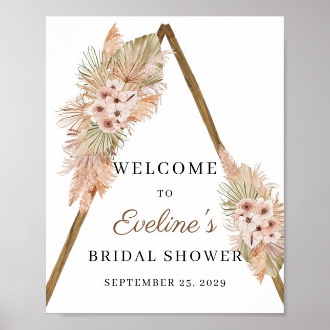 Trockenpalme Pampas Grass Dusty Pink Orchid Schild (Vorne)