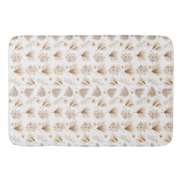 Trockenpalmen und Blume Beige Boho Wasserfarbe Badematte