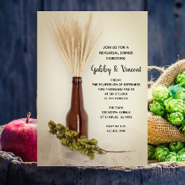 Trockenweizen und Hopfen Brauerei Probe Abendessen Einladung
