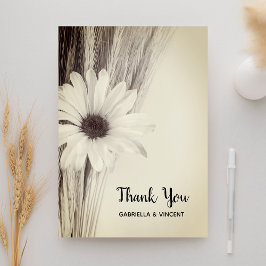 Trockenwheat Daisy Country Farm Wedding Vielen Dan Dankeskarte