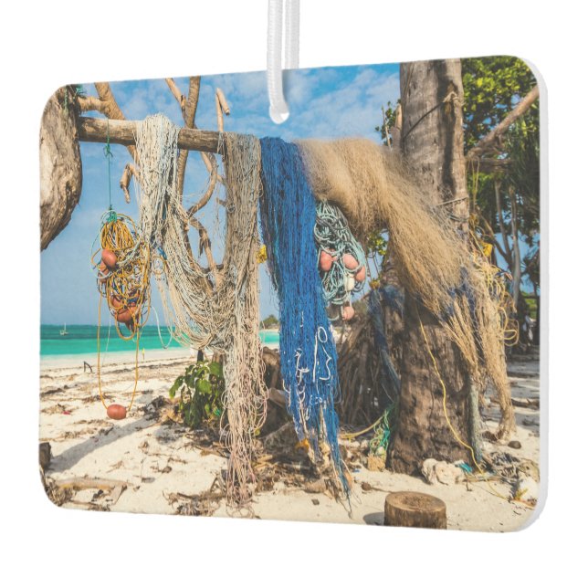 Trocknen der Netze am Strand Autolufterfrischer (Links)