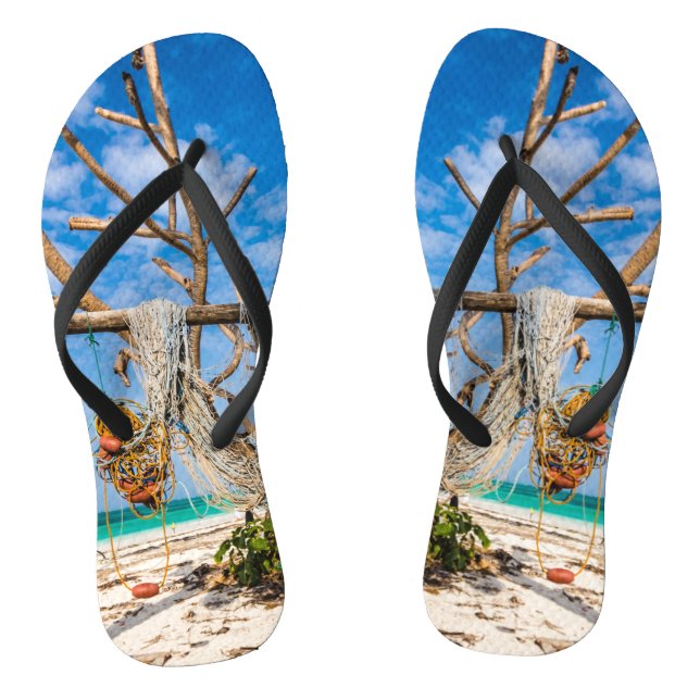 Trocknen der Netze am Strand Flip Flops (Fußbett)