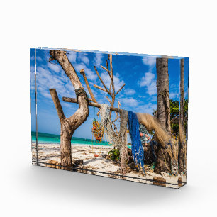 Trocknen der Netze am Strand Fotoblock